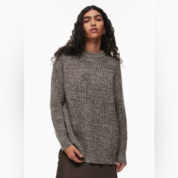 Aritzia Wilfred Ginette Sweater in Brown/White - 2XS - Picture 1 of 4